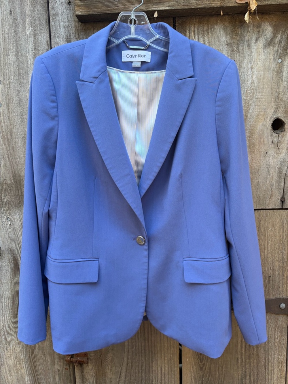 Calvin Klein Periwinkle Blue Single-Button Blazer